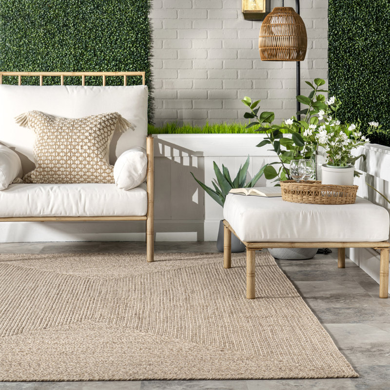 Highland Dunes Owensby Handmade Braided Tan Indoor/Outdoor Rug